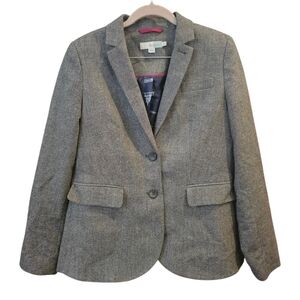 Boden Gray Wool Blend Tweed Blazer